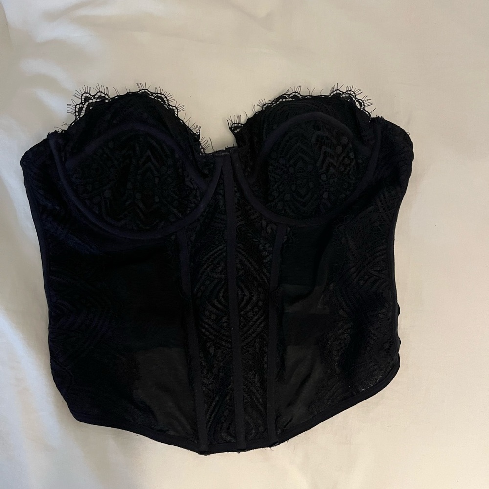 Garage Black Mesh Bustier